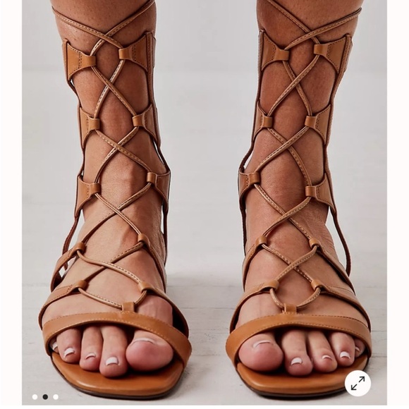 Free people gladiator tie up sandals - Picture 2 of 11